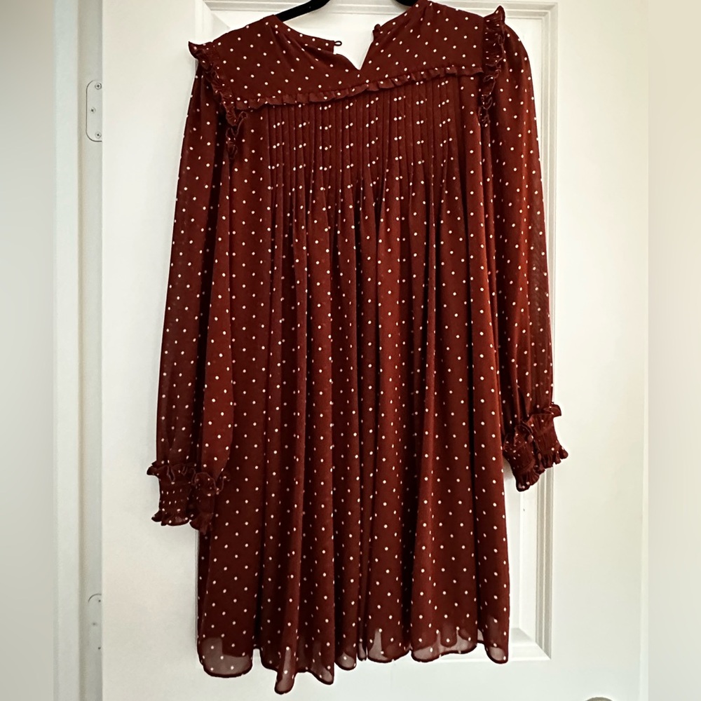 Sezane Eve Dress in Ecru Dots Moka size 38 EUC - Picture 5 of 8